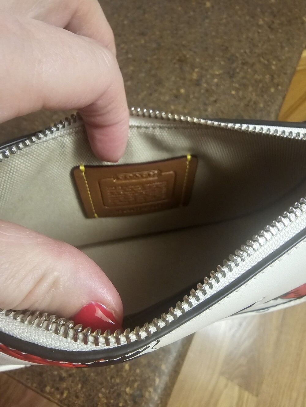 Coach Strawberry Print Cream Mini Shoulder Bag - Picture 4 of 5